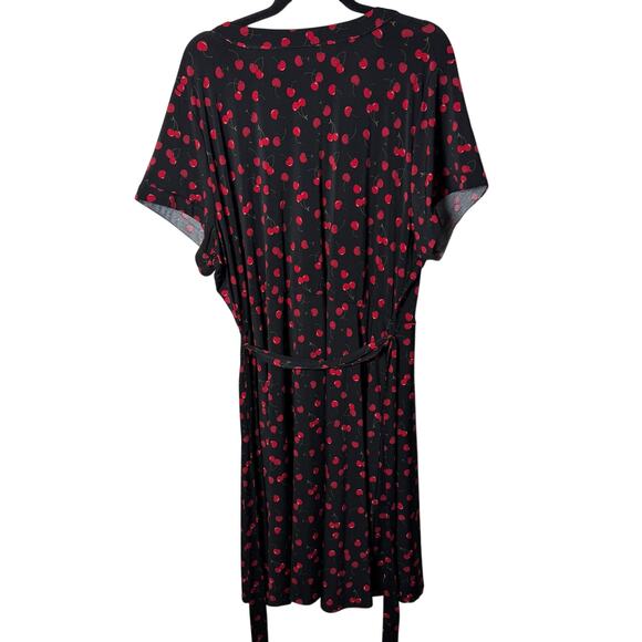 Torrid Cherry Print Plus Size Wrap Dress 3X Size 3 Retro Pinup Rockabilly - Picture 7 of 9